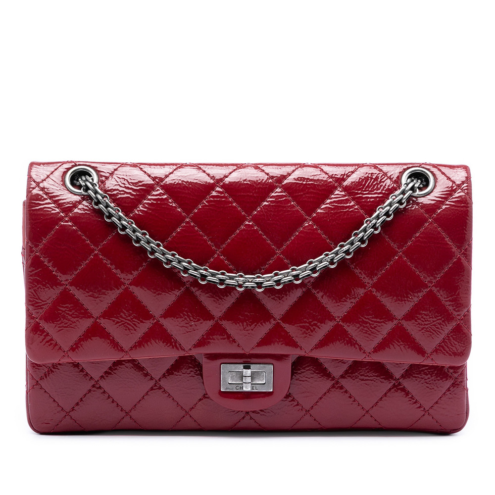 Pre-Loved Chanel Quilted Crinkled Patent Reissue 2.55 Double Flap 226